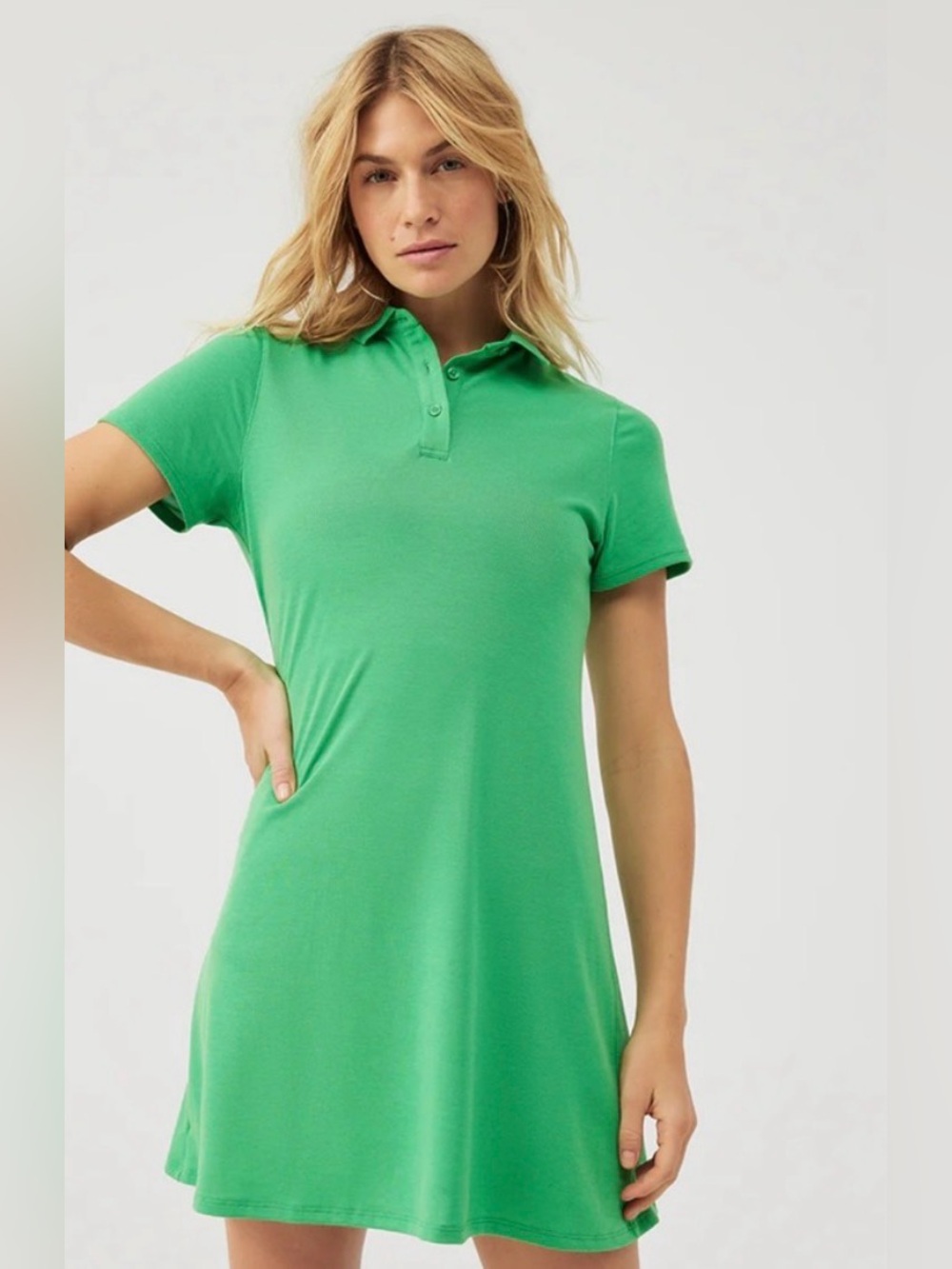 OUTDOOR VOICES Women’s Green Polo T-Shirt Dress